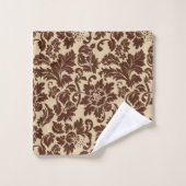Brown Damask Badhandtuch Set (Waschlappen)