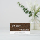Brown Damask Bookkeeping/Accounting Business Card Visitenkarte (Stehend Vorderseite)