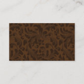 Brown Damask Bookkeeping/Accounting Business Card Visitenkarte (Rückseite)