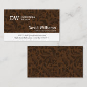 Brown Damask Bookkeeping/Accounting Business Card Visitenkarte (Vorne/Hinten)