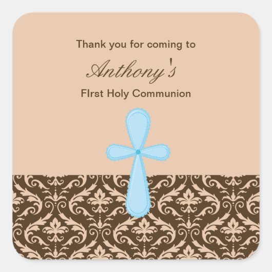 Brown Damask Boys Danke, dass ihr Aufkleber (Vorderseite)