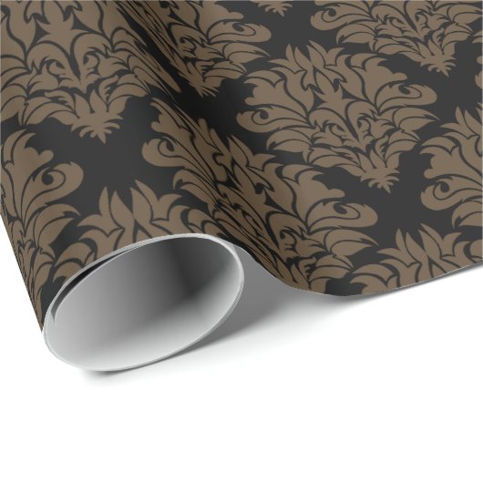 Brown Damask-Geschenkpapier Geschenkpapier (Rolleneckpunkt)