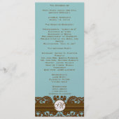 Brown Damask Monogram Wedding Program Programm (Vorderseite)