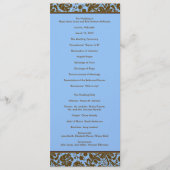 Brown Damask on Blue Wedding Program Programm (Vorderseite)