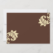 Brown Damask Save the Date-Karte Date (Rückseite)