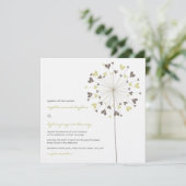 Brown Dandelion Blume Liebe Einladung Hochzeit (Stehend Vorderseite)