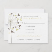 Brown Dandelion Blume Liebe Wedding RSVP Card (Vorderseite)