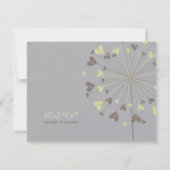 Brown Dandelion Blume Liebe Wedding RSVP Card (Rückseite)