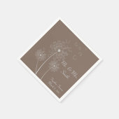 Brown Dandelion Wedding Napkins Serviette (Ecke)