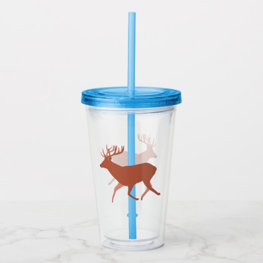 Brown Deer Walking Acryltrinkbecher (Vorderseite)