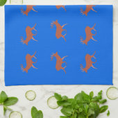 Brown Deer Walking Festivals Muster Blau Geschirrtuch (Gefaltet)