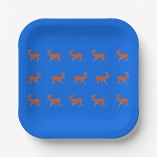 Brown Deer Walking Festivals Muster Blau Pappteller