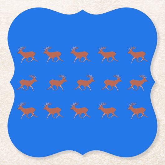 Brown Deer Walking Festivals Muster Blau Untersetzer (Vorderseite)