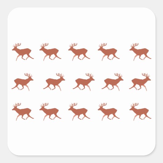 Brown Deer Walking Festivals Muster Quadratischer Aufkleber (Vorderseite)