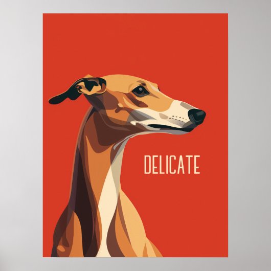 Brown Delicate Greyhound Poster (Vorne)