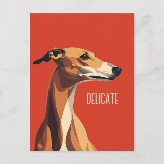 Brown Delicate Greyhound Postkarte (Vorderseite)