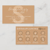 Brown Dermaplaning Aftercare Post Instructions Visitenkarte (Vorne/Hinten)