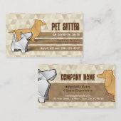 Brown-Diamant-Muster Origami verfolgt Visitenkarte (Vorne/Hinten)