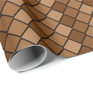 Brown Diamond Karos Wrapping Paper Geschenkpapier