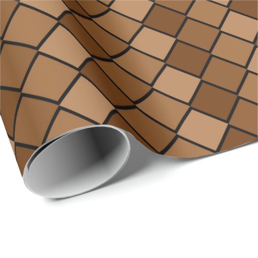 Brown Diamond Karos Wrapping Paper Geschenkpapier (Rolleneckpunkt)