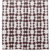 Brown Diamond Schachbrett Pattern Duschvorhang (Vorderseite)
