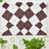 Brown Diamond Schachbrett Pattern Geschirrtuch (Gefaltet)