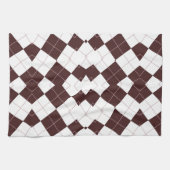 Brown Diamond Schachbrett Pattern Geschirrtuch (Horizontal)