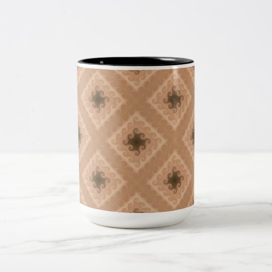 Brown Diamonds Swirt Pattern Tasse (Mittel)