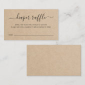 Brown Diaper Raffle Gender Neutral Baby Dusche Begleitkarte (Vorne/Hinten)