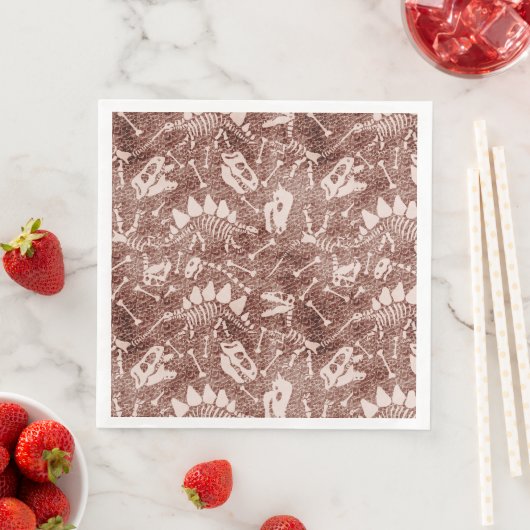 Brown Dinosaur Fossil Pattern Serviette (Beispiel)