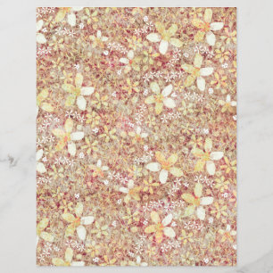 Brown Distress style floral scrapbookpaper