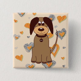 Brown Dog Button