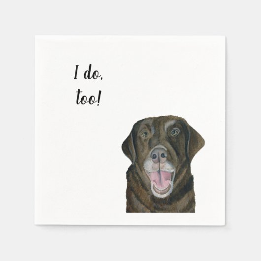 Brown Dog Custom Cocktail Napkin for Weddings Serviette (Vorderseite)