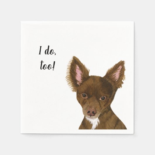 Brown Dog Custom Cocktail Napkin Serviette (Vorderseite)