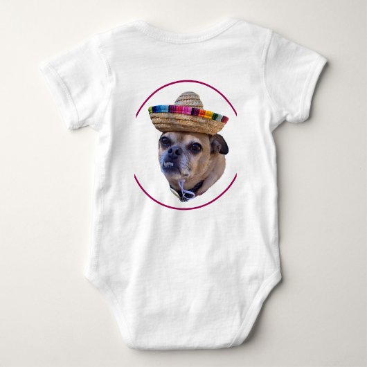 Brown Dog Face Chug Foto Baby Strampler (Rückseite)