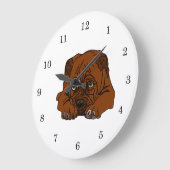 Brown Dog Große Wanduhr (Winkel)