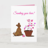 Brown dog heart plant karte (Vorderseite)