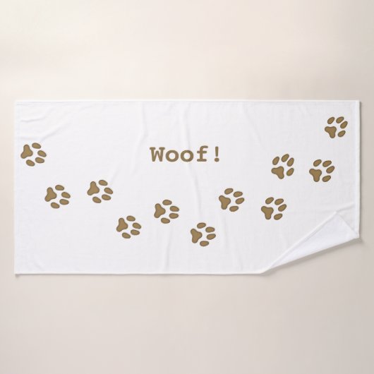 Brown Dog Paw druckt Niedlichen Personalisierten H Badehandtuch (Badehandtuch)