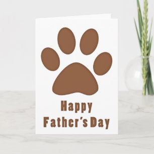 Brown Dog Paw Print Happy Vatertag Card Karte
