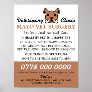 Brown Dog, Veterinary, Veterinary Service Poster