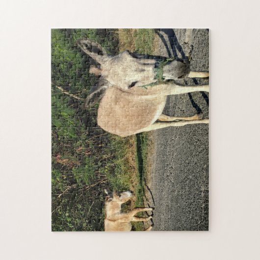 Brown Donkeys Animals Pets Fun Puzzle (Vertikal)