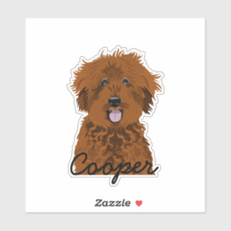 Brown Doodle Doodle Individuelle Name Aufkleber