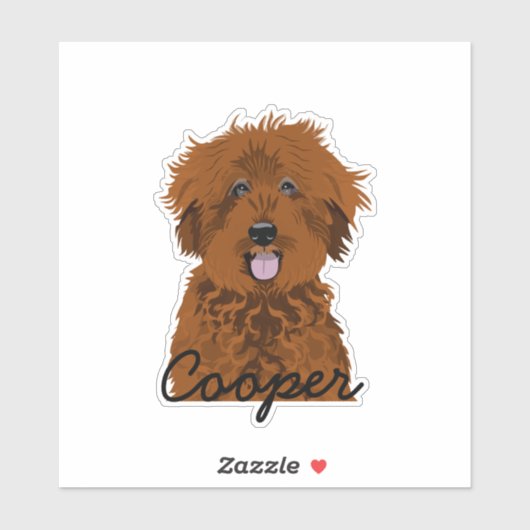 Brown Doodle Doodle Individuelle Name Aufkleber (Blatt)