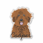 Brown Doodle Doodle Individuelle Name Aufkleber (Vorderseite)