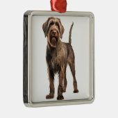BROWN DRAHTHAAR POINING GRIFFON HUND ORNAMENT AUS METALL (Rechts)