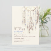 Brown Dreamcatcher Boho Wedding Einladung (Stehend Vorderseite)