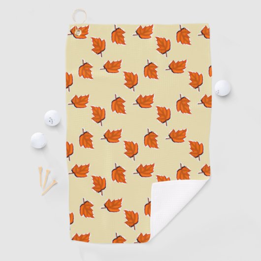 Brown dry leaves pattern golfhandtuch (Insitu)