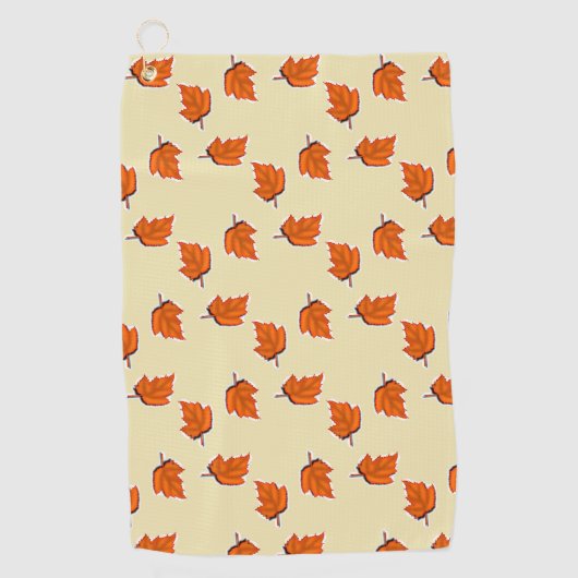 Brown dry leaves pattern golfhandtuch (Vorderseite)