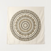 Brown Earth Tones Henna Mandala Wandteppich (Vorderseite (Horizontal))