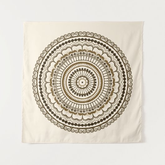 Brown Earth Tones Henna Mandala Wandteppich (Vorderseite)